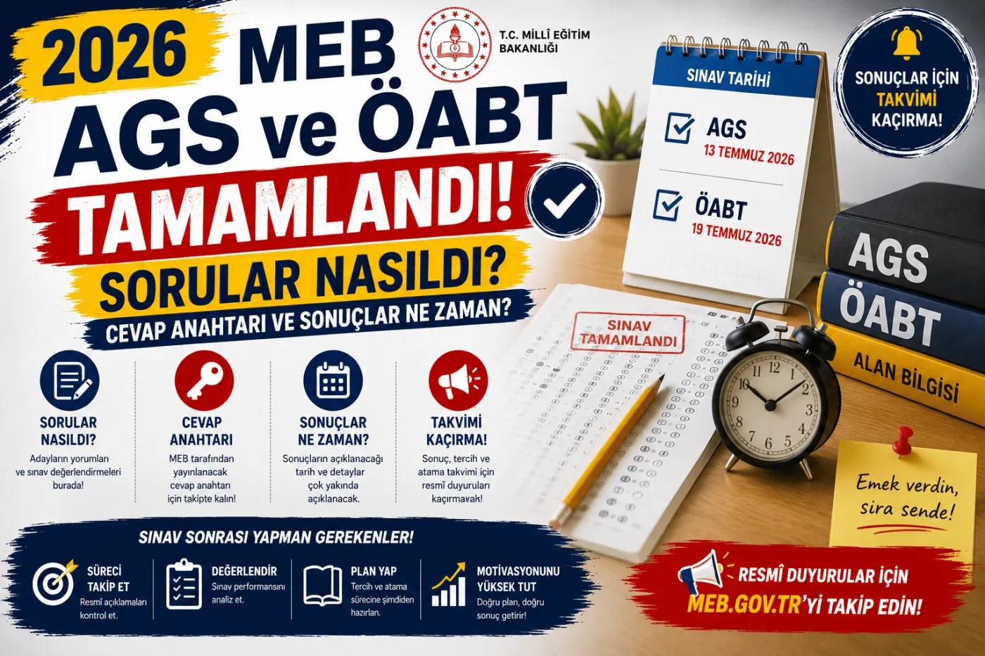 2026 MEB AGS ve ÖABT Tamamlandı! Sorular Nasıldı, Cevap Anahtarı ve Sonuçlar Ne Zaman?