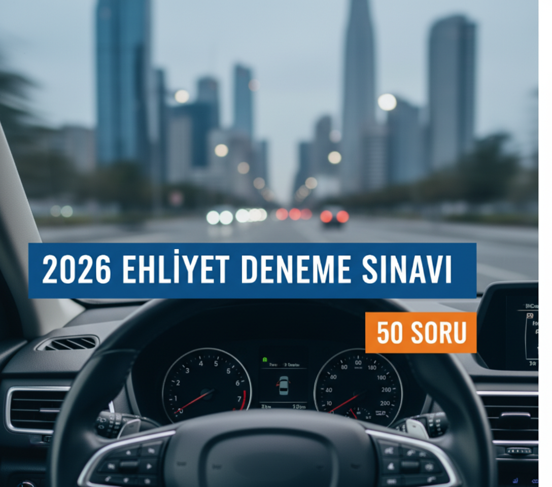 2026 Ehliyet Deneme Sınavı Çöz (Ücretsiz ve Güncel Sorular) - Online Deneme Sınavı Görseli