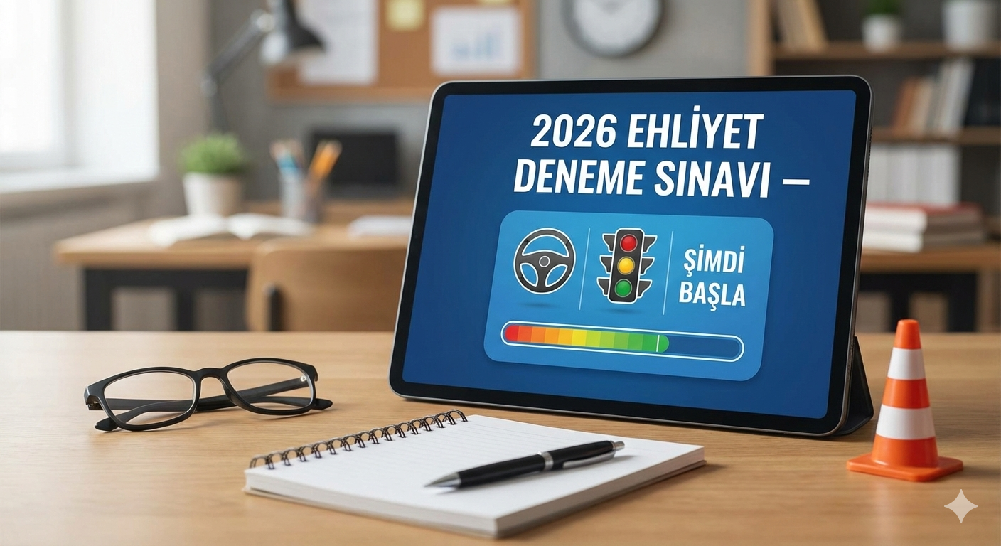 2026 Ehliyet e-Sınav Simülatörü: Tek Seferde Geçme Garantili Deneme - Online Deneme Sınavı Görseli