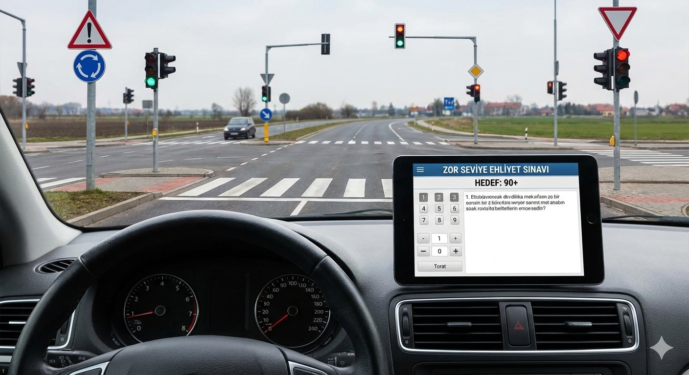 2026 Ehliyet e-Sınav: Yeni Nesil Animasyonlu Denemeler - Online Deneme Sınavı Görseli