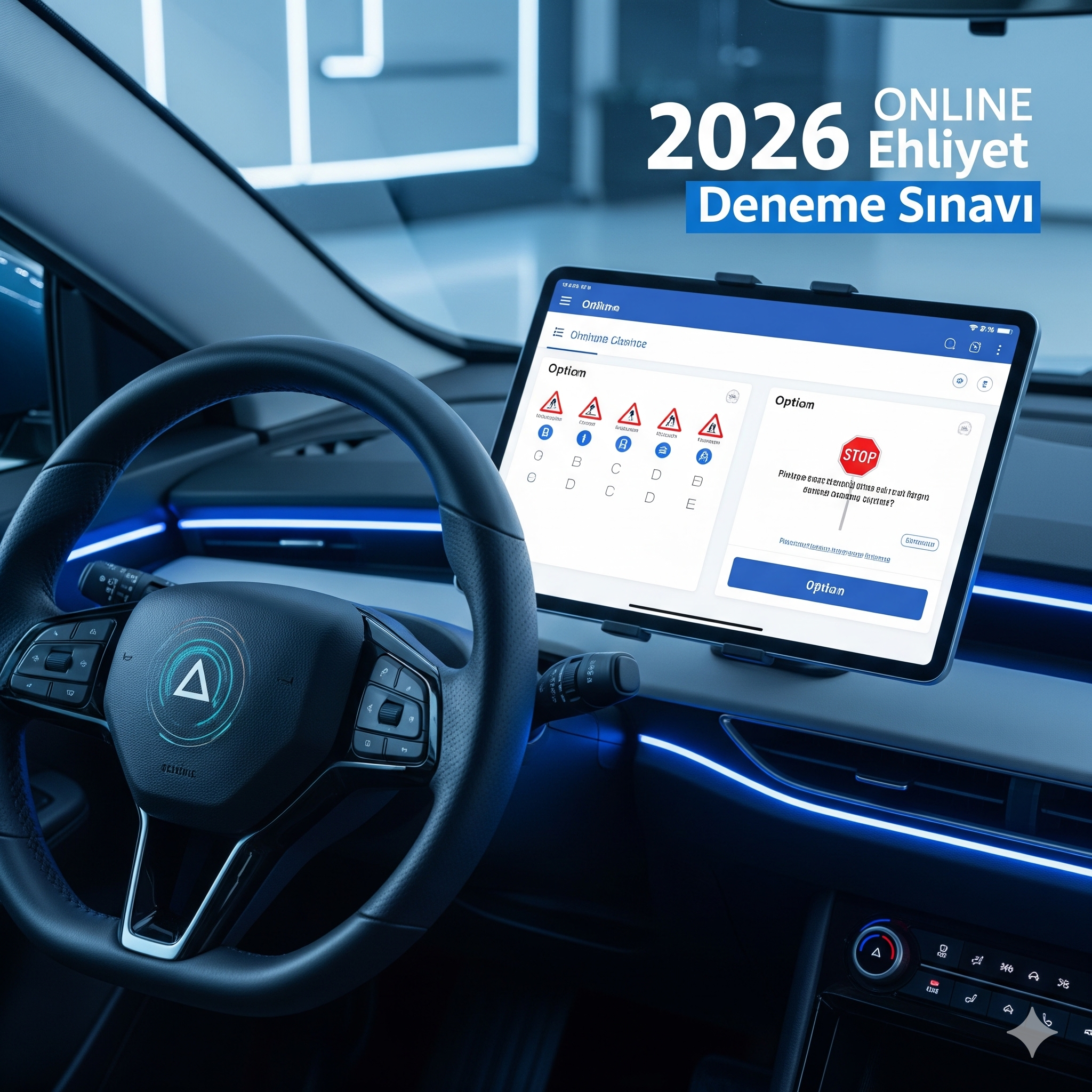 2026 Online Ehliyet Sınavı: Gerçek e-Sınav Deneyimi ve Çıkmış Sorular - Online Deneme Sınavı Görseli