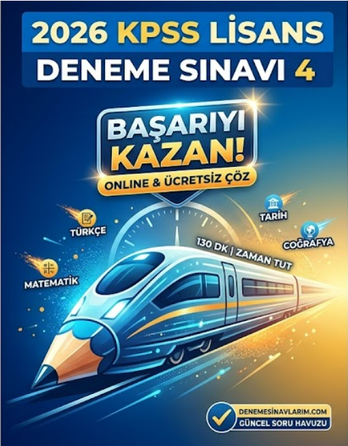 2026 KPSS Lisans Deneme Sınavı 4 | Ücretsiz Online Çöz & Net Analizi - Online Deneme Sınavı